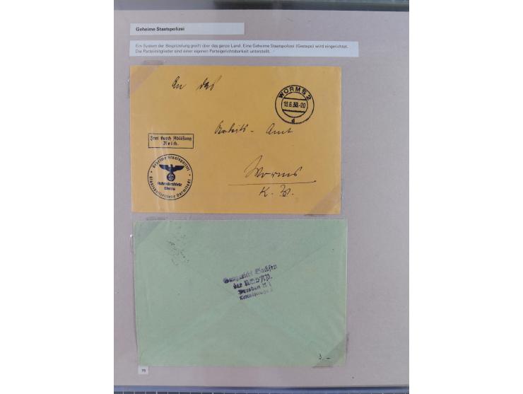 1815/1980 (ca.), interessante Sammlung 'Deutsche Geschichte', ausstellungsmäßig aufgezogen mit interessanten Belegen, dabei G