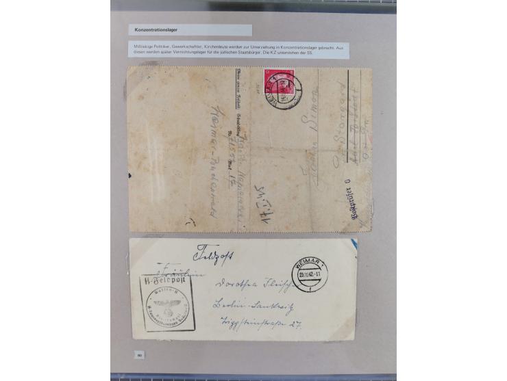 1815/1980 (ca.), interessante Sammlung 'Deutsche Geschichte', ausstellungsmäßig aufgezogen mit interessanten Belegen, dabei G