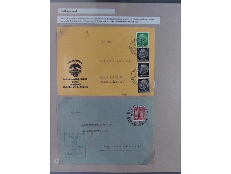 1815/1980 (ca.), interessante Sammlung 'Deutsche Geschichte', ausstellungsmäßig aufgezogen mit interessanten Belegen, dabei G