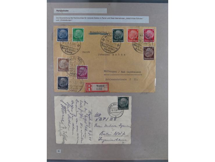 1815/1980 (ca.), interessante Sammlung 'Deutsche Geschichte', ausstellungsmäßig aufgezogen mit interessanten Belegen, dabei G