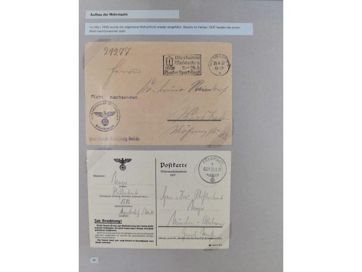 1815/1980 (ca.), interessante Sammlung 'Deutsche Geschichte', ausstellungsmäßig aufgezogen mit interessanten Belegen, dabei G