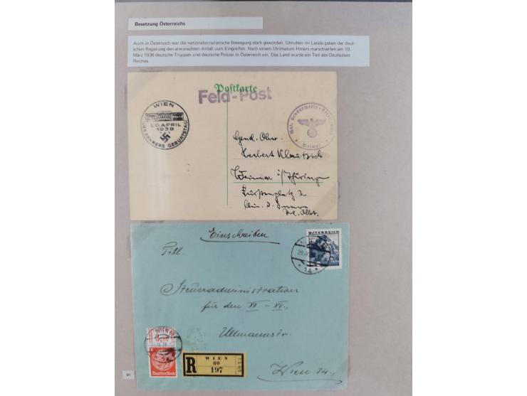 1815/1980 (ca.), interessante Sammlung 'Deutsche Geschichte', ausstellungsmäßig aufgezogen mit interessanten Belegen, dabei G