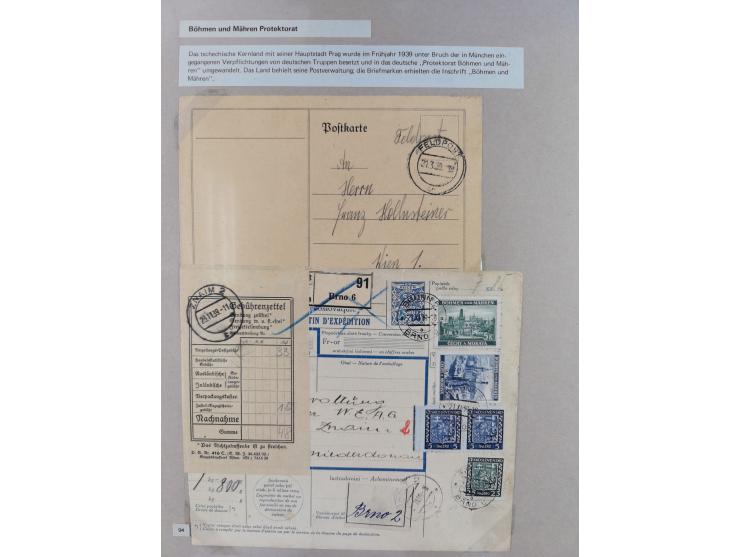 1815/1980 (ca.), interessante Sammlung 'Deutsche Geschichte', ausstellungsmäßig aufgezogen mit interessanten Belegen, dabei G