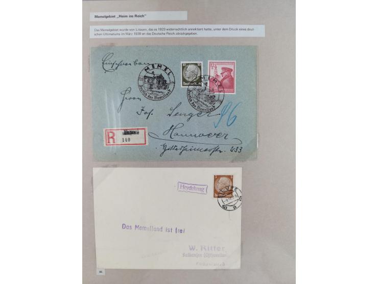 1815/1980 (ca.), interessante Sammlung 'Deutsche Geschichte', ausstellungsmäßig aufgezogen mit interessanten Belegen, dabei G