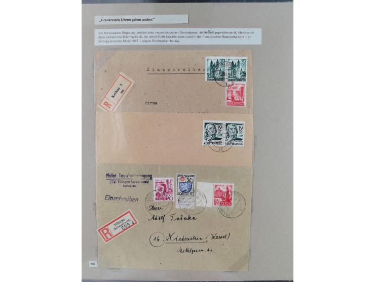 1815/1980 (ca.), interessante Sammlung 'Deutsche Geschichte', ausstellungsmäßig aufgezogen mit interessanten Belegen, dabei G