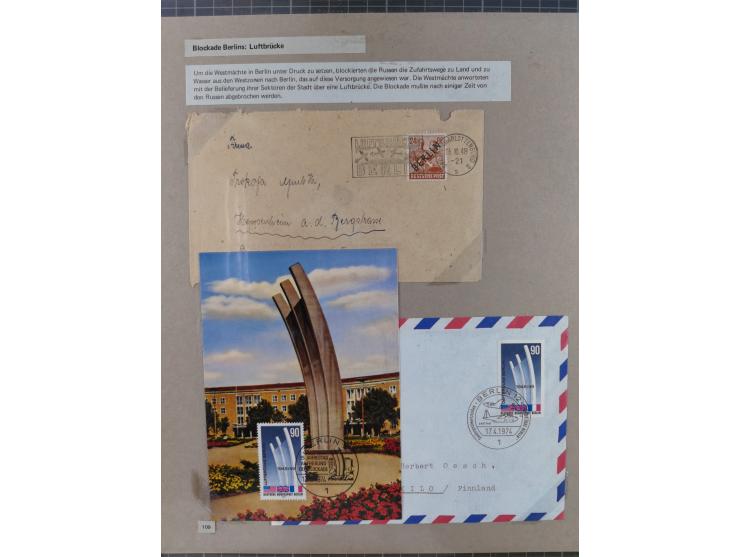 1815/1980 (ca.), interessante Sammlung 'Deutsche Geschichte', ausstellungsmäßig aufgezogen mit interessanten Belegen, dabei G