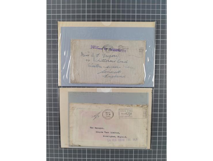 1901/54, lot with over 40 crash- and wreck-covers with various indicative cancellations, postal envelopes and sealing labels