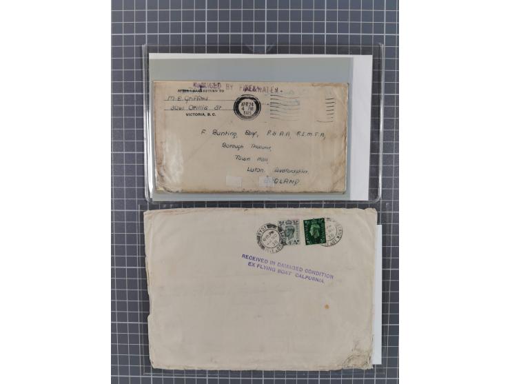 1901/54, lot with over 40 crash- and wreck-covers with various indicative cancellations, postal envelopes and sealing labels