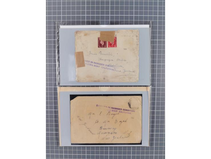 1901/54, lot with over 40 crash- and wreck-covers with various indicative cancellations, postal envelopes and sealing labels