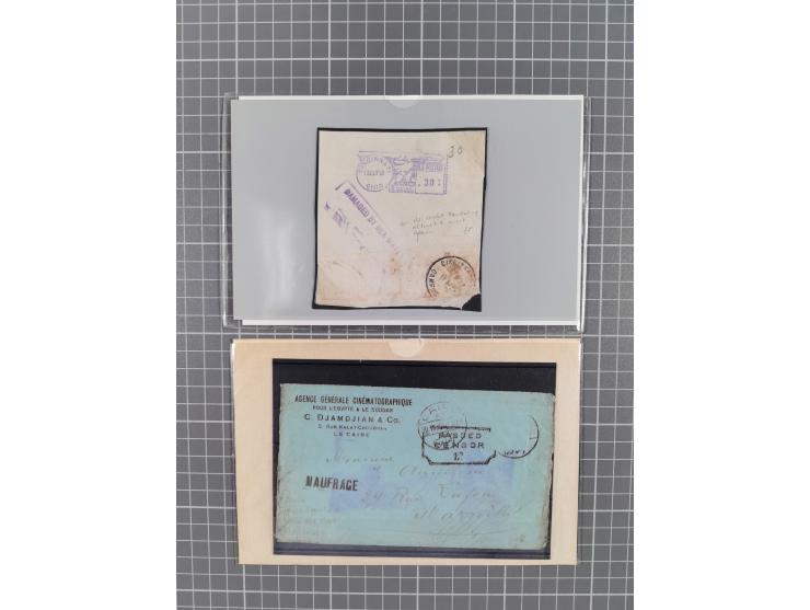 1901/54, lot with over 40 crash- and wreck-covers with various indicative cancellations, postal envelopes and sealing labels