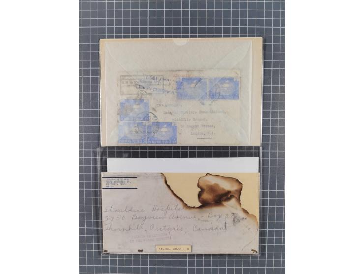 1901/54, lot with over 40 crash- and wreck-covers with various indicative cancellations, postal envelopes and sealing labels