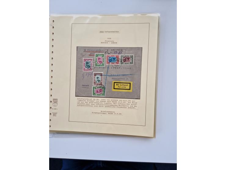 1927/34, Ausstellungs-Sammlung “Persien - Die Luftpostausgaben 1927-1934” mit ca. 75 Belegen, dabei Erstflüge, Junker-Versuch