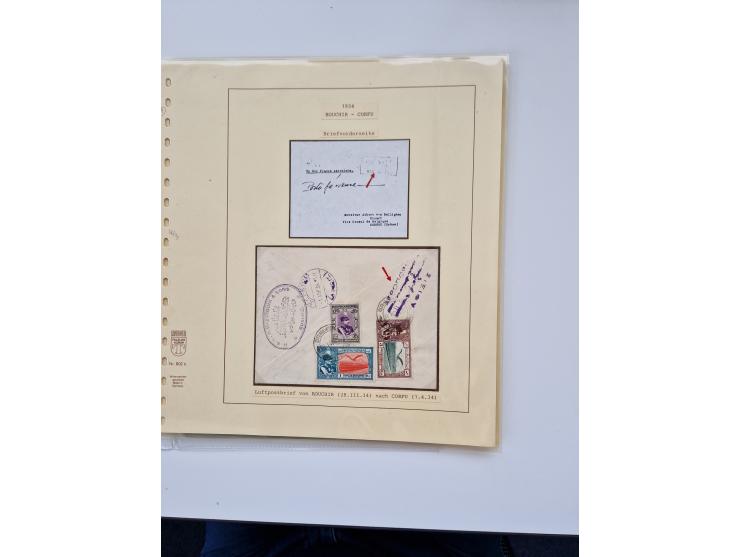 1927/34, Ausstellungs-Sammlung “Persien - Die Luftpostausgaben 1927-1934” mit ca. 75 Belegen, dabei Erstflüge, Junker-Versuch