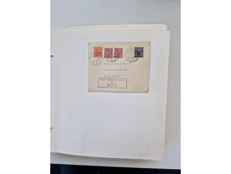 1928/49, interessante Sammlung “Luftpost in Brasilien” mit fast 150 Briefen und Karten, dabei Inlandspost, bessere Frankature