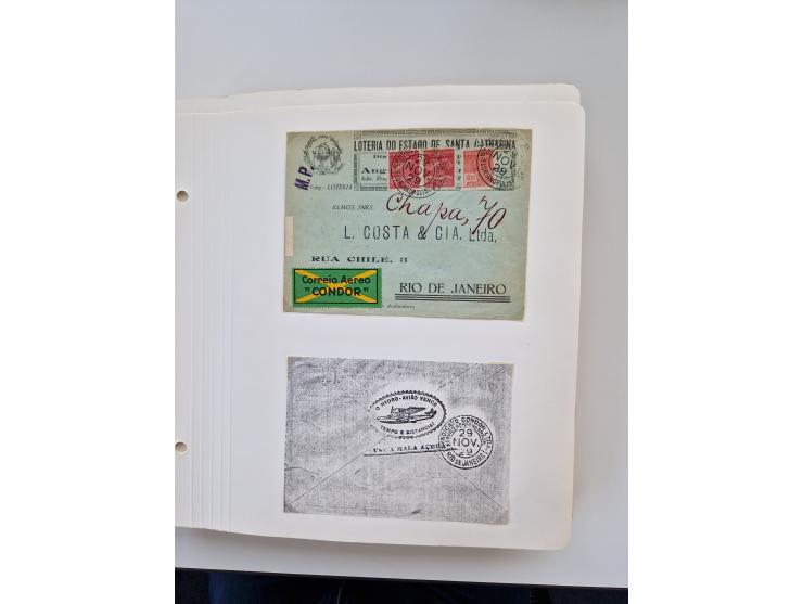 1928/49, interessante Sammlung “Luftpost in Brasilien” mit fast 150 Briefen und Karten, dabei Inlandspost, bessere Frankature