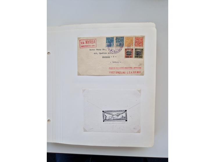 1928/49, interessante Sammlung “Luftpost in Brasilien” mit fast 150 Briefen und Karten, dabei Inlandspost, bessere Frankature