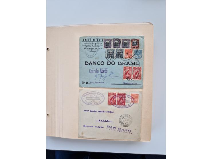 1928/49, interessante Sammlung “Luftpost in Brasilien” mit fast 150 Briefen und Karten, dabei Inlandspost, bessere Frankature