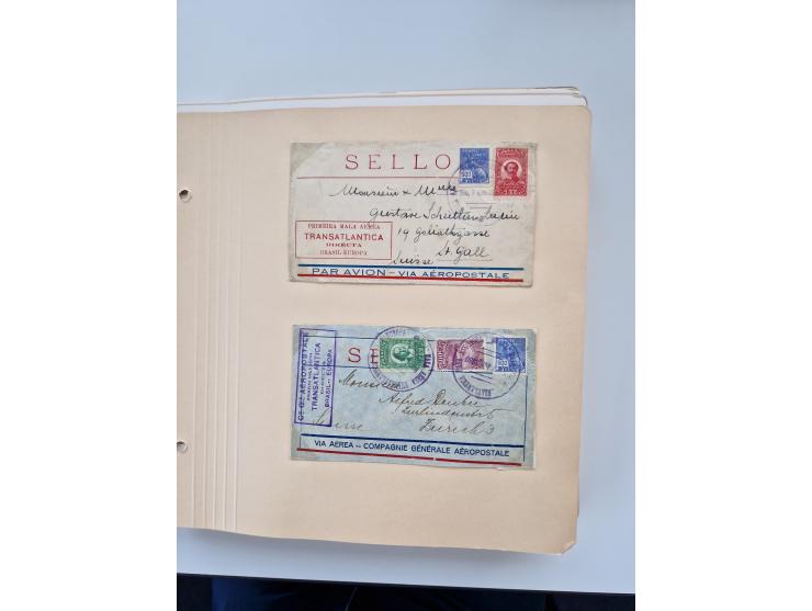 1928/49, interessante Sammlung “Luftpost in Brasilien” mit fast 150 Briefen und Karten, dabei Inlandspost, bessere Frankature