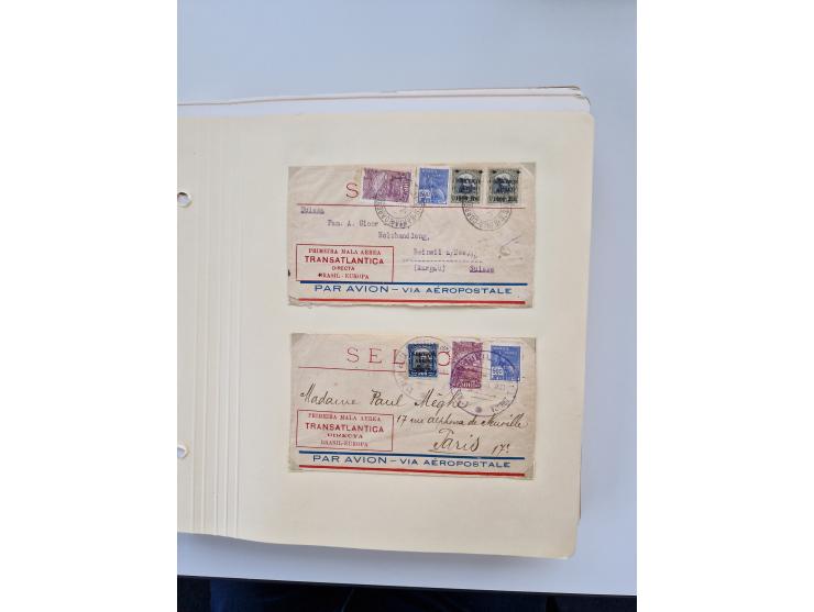 1928/49, interessante Sammlung “Luftpost in Brasilien” mit fast 150 Briefen und Karten, dabei Inlandspost, bessere Frankature