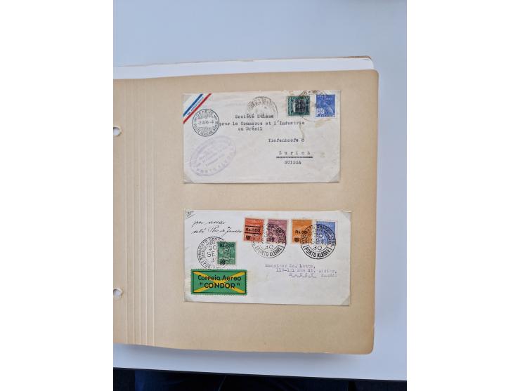 1928/49, interessante Sammlung “Luftpost in Brasilien” mit fast 150 Briefen und Karten, dabei Inlandspost, bessere Frankature
