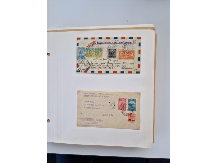1928/49, interessante Sammlung “Luftpost in Brasilien” mit fast 150 Briefen und Karten, dabei Inlandspost, bessere Frankature