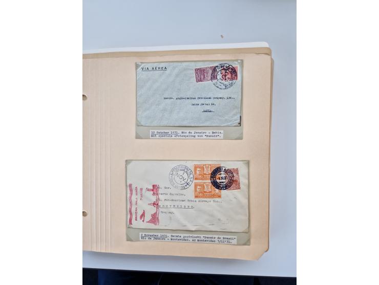 1928/49, interessante Sammlung “Luftpost in Brasilien” mit fast 150 Briefen und Karten, dabei Inlandspost, bessere Frankature
