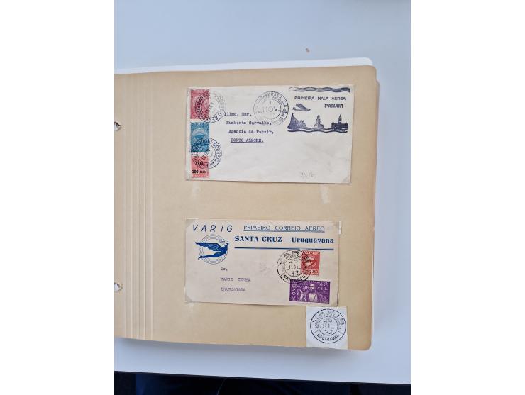 1928/49, interessante Sammlung “Luftpost in Brasilien” mit fast 150 Briefen und Karten, dabei Inlandspost, bessere Frankature