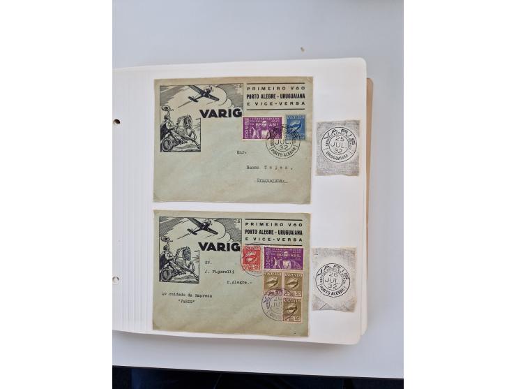 1928/49, interessante Sammlung “Luftpost in Brasilien” mit fast 150 Briefen und Karten, dabei Inlandspost, bessere Frankature