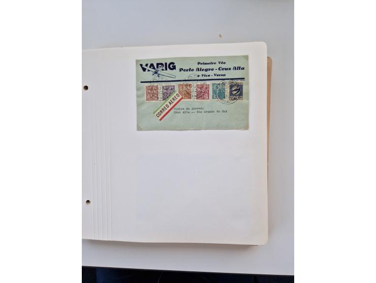 1928/49, interessante Sammlung “Luftpost in Brasilien” mit fast 150 Briefen und Karten, dabei Inlandspost, bessere Frankature