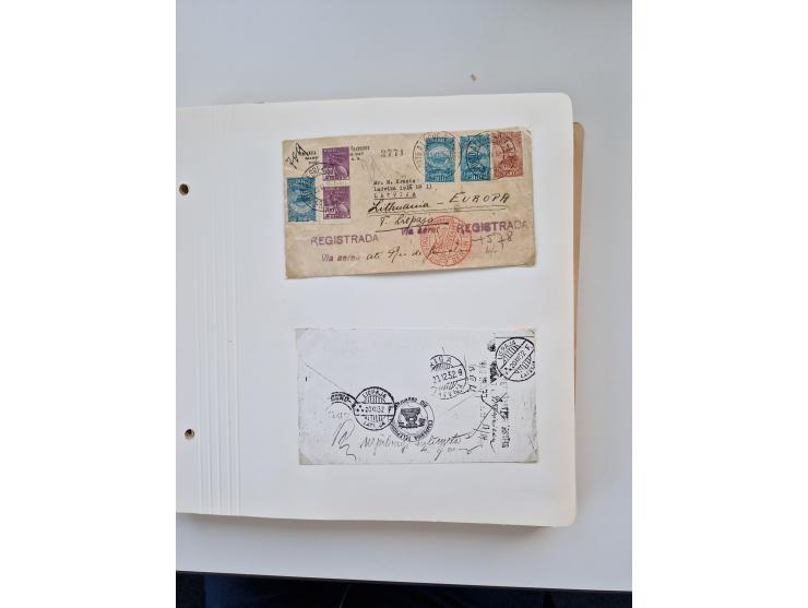 1928/49, interessante Sammlung “Luftpost in Brasilien” mit fast 150 Briefen und Karten, dabei Inlandspost, bessere Frankature