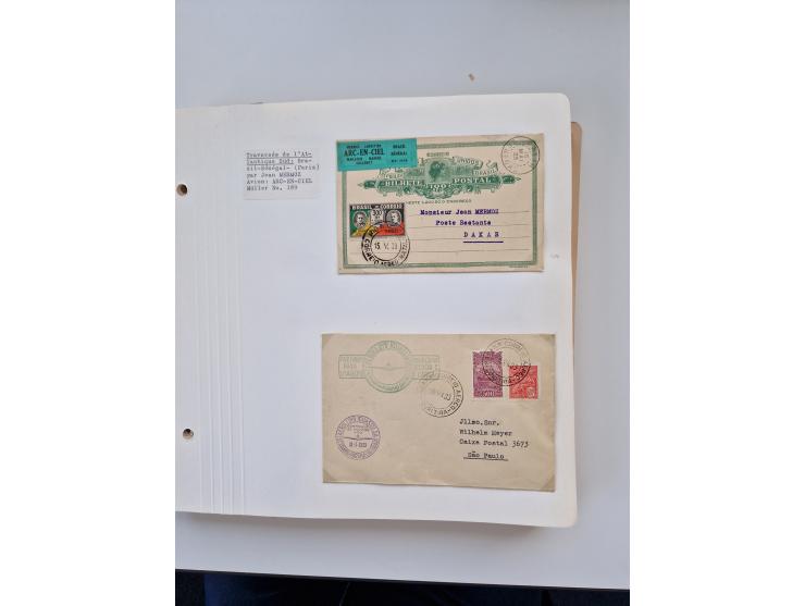 1928/49, interessante Sammlung “Luftpost in Brasilien” mit fast 150 Briefen und Karten, dabei Inlandspost, bessere Frankature