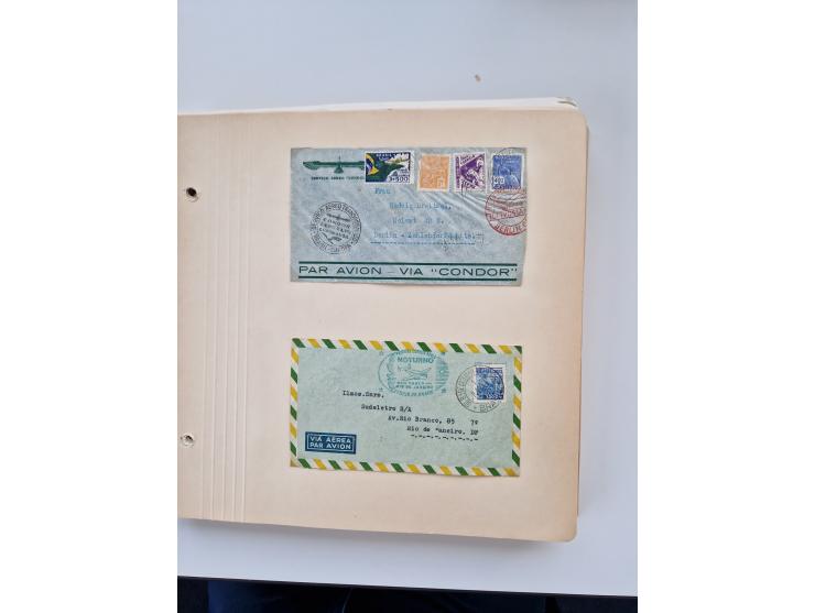 1928/49, interessante Sammlung “Luftpost in Brasilien” mit fast 150 Briefen und Karten, dabei Inlandspost, bessere Frankature
