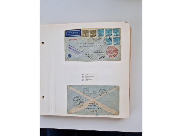 1928/49, interessante Sammlung “Luftpost in Brasilien” mit fast 150 Briefen und Karten, dabei Inlandspost, bessere Frankature