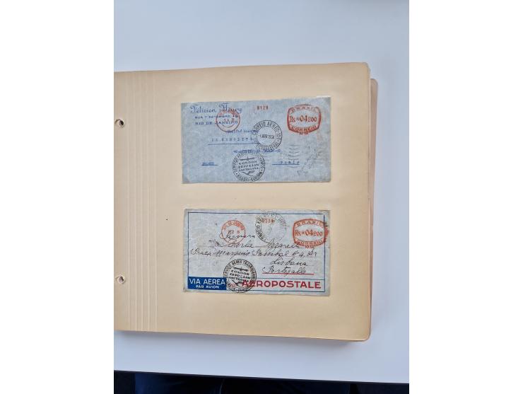 1928/49, interessante Sammlung “Luftpost in Brasilien” mit fast 150 Briefen und Karten, dabei Inlandspost, bessere Frankature