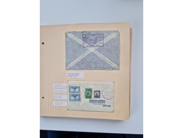 1928/49, interessante Sammlung “Luftpost in Brasilien” mit fast 150 Briefen und Karten, dabei Inlandspost, bessere Frankature