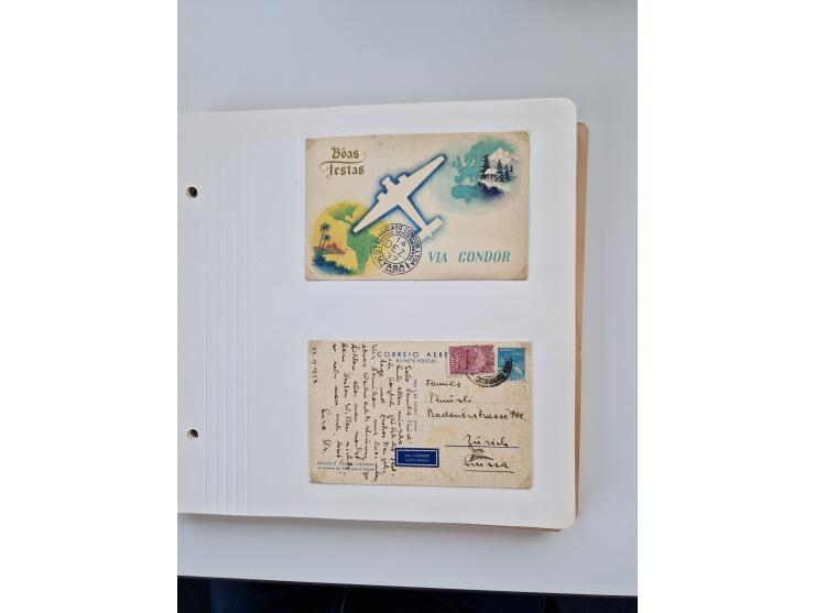 1928/49, interessante Sammlung “Luftpost in Brasilien” mit fast 150 Briefen und Karten, dabei Inlandspost, bessere Frankature