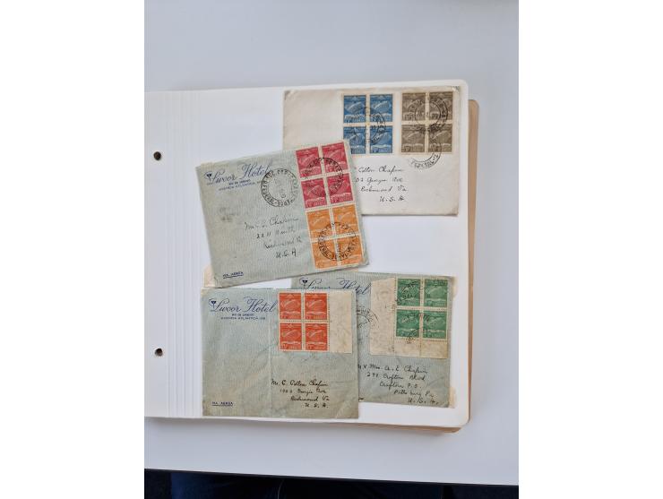 1928/49, interessante Sammlung “Luftpost in Brasilien” mit fast 150 Briefen und Karten, dabei Inlandspost, bessere Frankature