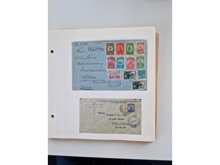 1928/49, interessante Sammlung “Luftpost in Brasilien” mit fast 150 Briefen und Karten, dabei Inlandspost, bessere Frankature