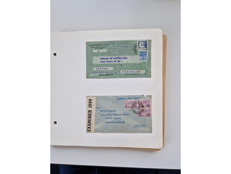 1928/49, interessante Sammlung “Luftpost in Brasilien” mit fast 150 Briefen und Karten, dabei Inlandspost, bessere Frankature