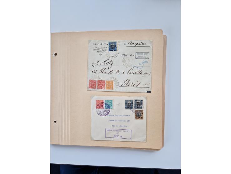 1928/49, interessante Sammlung “Luftpost in Brasilien” mit fast 150 Briefen und Karten, dabei Inlandspost, bessere Frankature