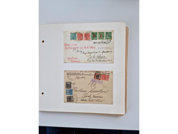1928/49, interessante Sammlung “Luftpost in Brasilien” mit fast 150 Briefen und Karten, dabei Inlandspost, bessere Frankature