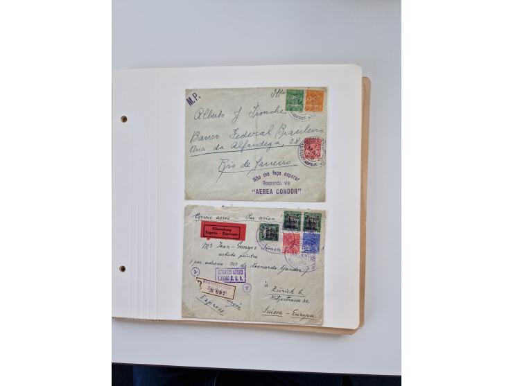 1928/49, interessante Sammlung “Luftpost in Brasilien” mit fast 150 Briefen und Karten, dabei Inlandspost, bessere Frankature
