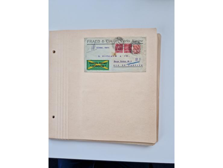 1928/49, interessante Sammlung “Luftpost in Brasilien” mit fast 150 Briefen und Karten, dabei Inlandspost, bessere Frankature
