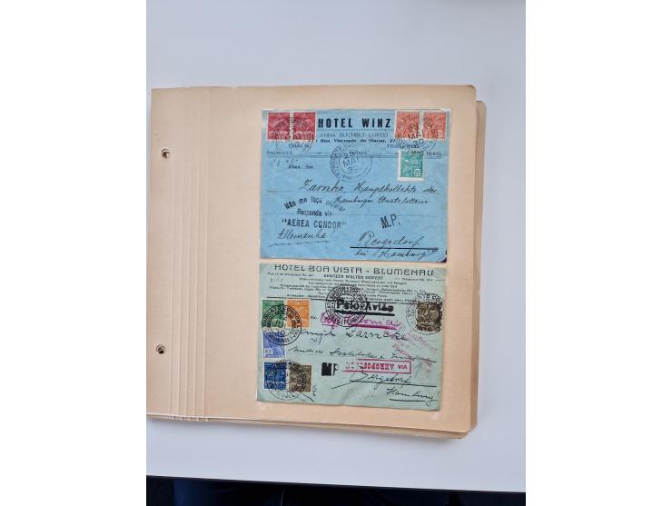 1928/49, interessante Sammlung “Luftpost in Brasilien” mit fast 150 Briefen und Karten, dabei Inlandspost, bessere Frankature