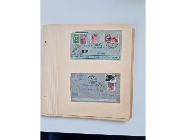 1928/49, interessante Sammlung “Luftpost in Brasilien” mit fast 150 Briefen und Karten, dabei Inlandspost, bessere Frankature