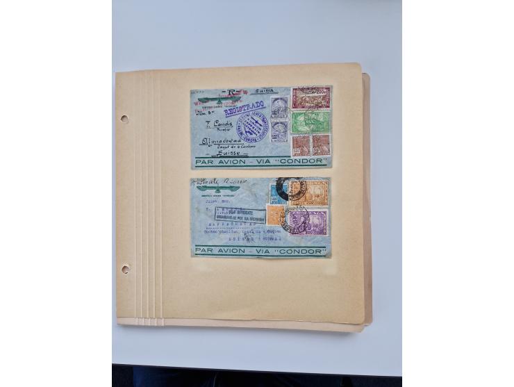 1928/49, interessante Sammlung “Luftpost in Brasilien” mit fast 150 Briefen und Karten, dabei Inlandspost, bessere Frankature