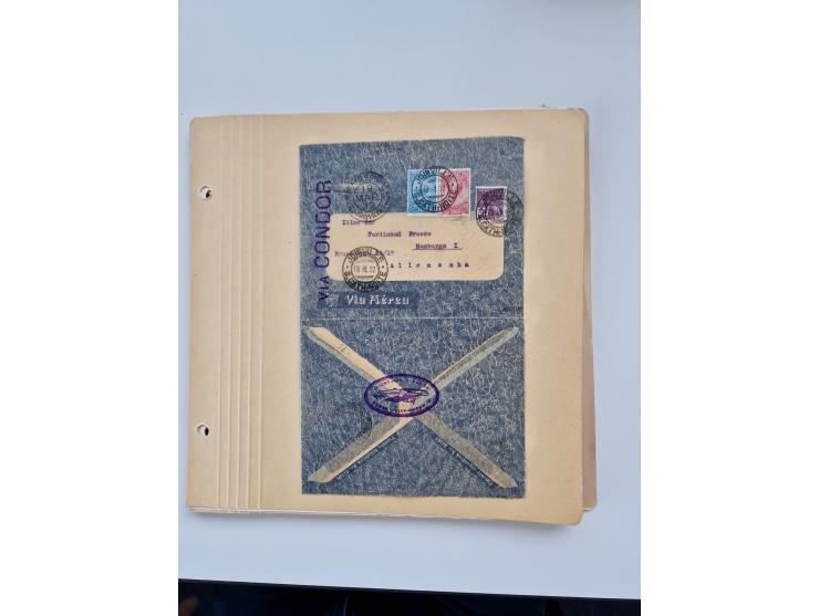 1928/49, interessante Sammlung “Luftpost in Brasilien” mit fast 150 Briefen und Karten, dabei Inlandspost, bessere Frankature