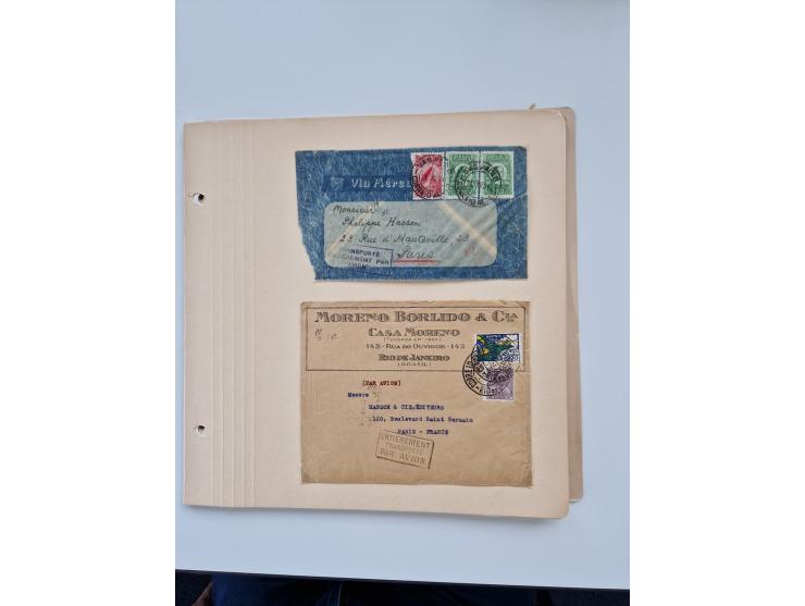 1928/49, interessante Sammlung “Luftpost in Brasilien” mit fast 150 Briefen und Karten, dabei Inlandspost, bessere Frankature
