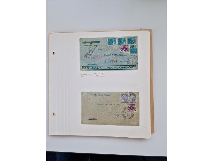 1928/49, interessante Sammlung “Luftpost in Brasilien” mit fast 150 Briefen und Karten, dabei Inlandspost, bessere Frankature