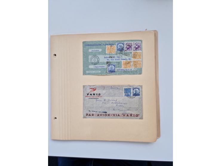 1928/49, interessante Sammlung “Luftpost in Brasilien” mit fast 150 Briefen und Karten, dabei Inlandspost, bessere Frankature